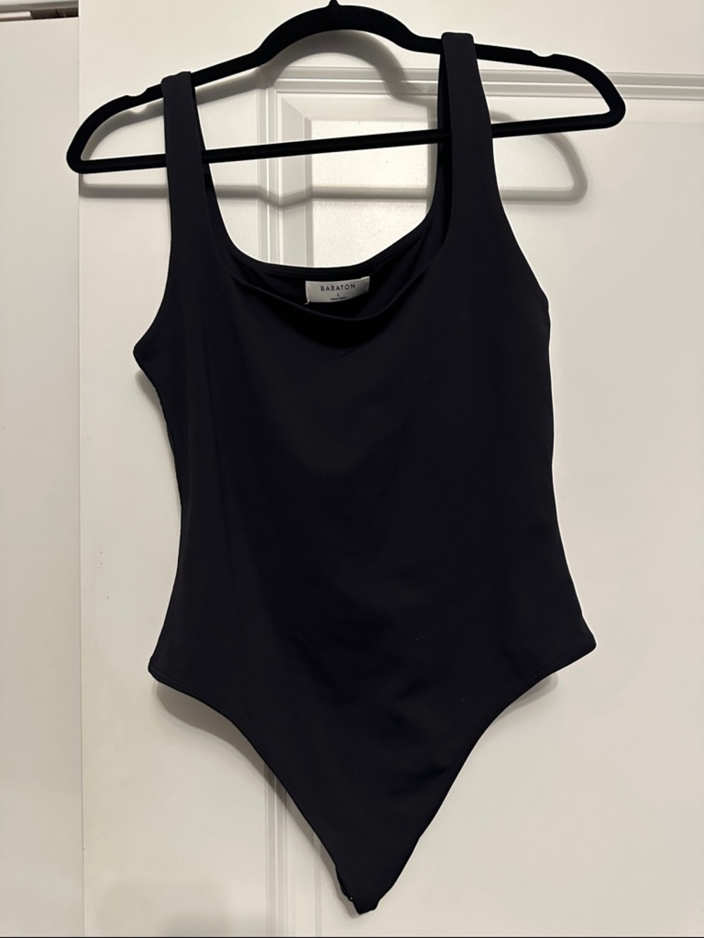 Babaton Black Scoop Neck Tank Bodysuit